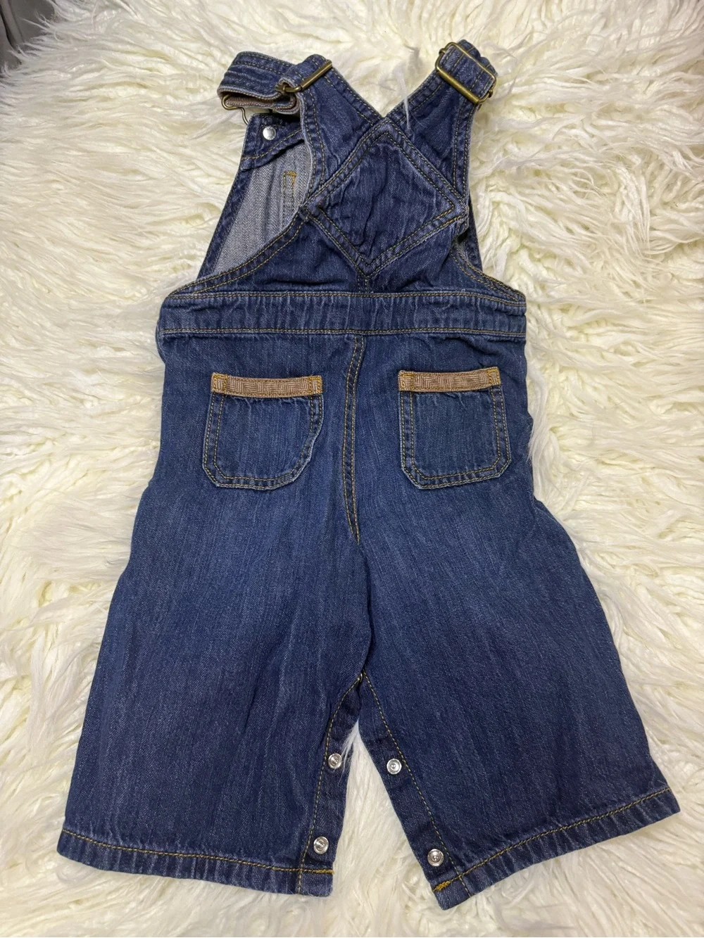 Vintage Gymboree Blue Denim Overalls with Orange Fox Patch